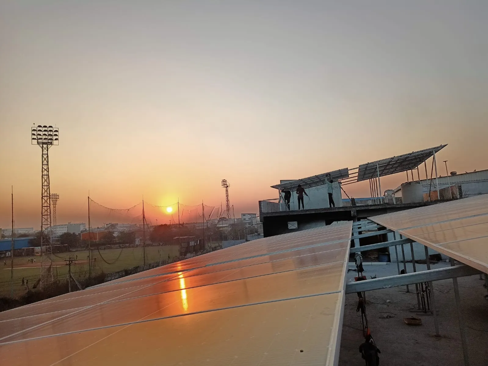Large-scale solar panel installation