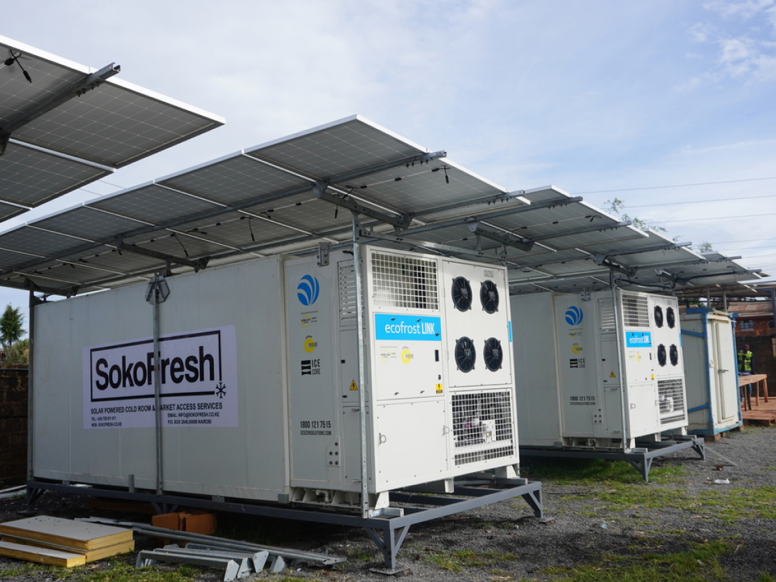 Cold storage warehouse rooftop fitted with solar panels - replace with your project photo
